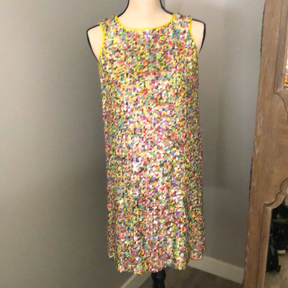 St. JOHN multi color sleeveless dress.